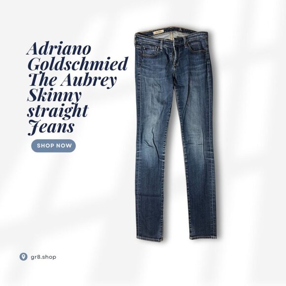 Adriano Goldschmied The Aubrey Skinny Straight Jeans Size 27W Made In USA Medium - Picture 1 of 6